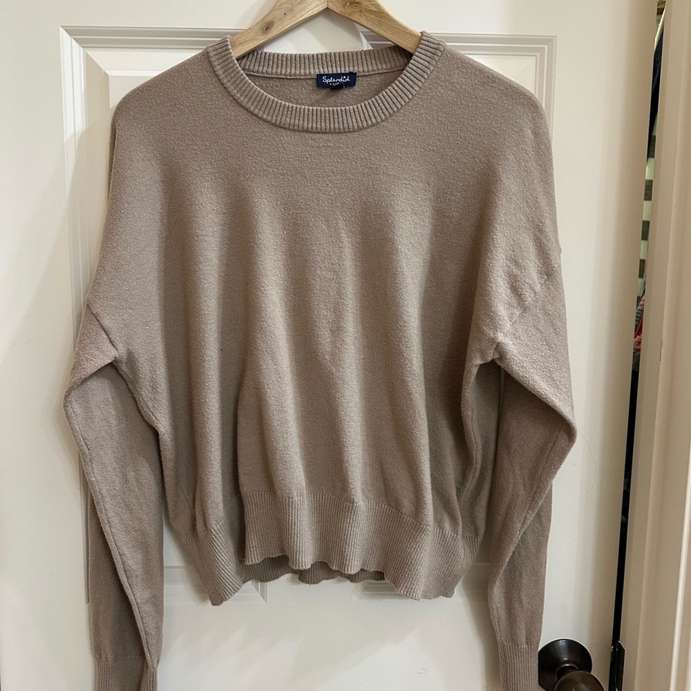 Splendid Super Soft Tan Pullover Top Lightweight Sweater